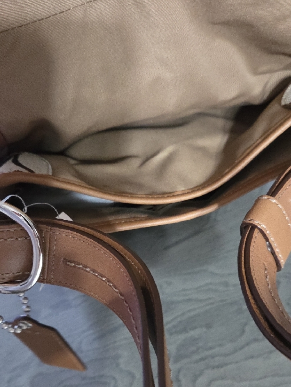 Coach Tan and Brown Signature Canvas Shoulder Bag - Picture 10 of 10